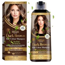 Kokila NO PPD Shampoo Hair Colour - Dark Brown - 400ml - 10 Pair Free Gloves