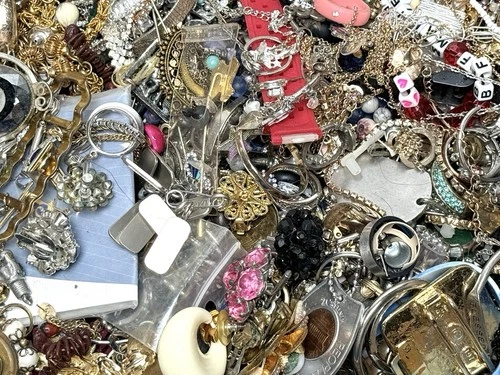 18Pounds Vintage to Modern Costume Mystery Jewelry Junk Tangled Estate Craft Lot