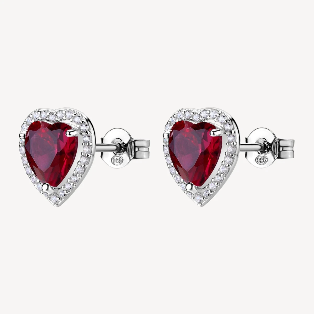 Orecchini A Cuore In Argento 925 Con Zirconia Cubica - Ipoallergenici, Regalo In Scatola - Per Donne E Ragazze