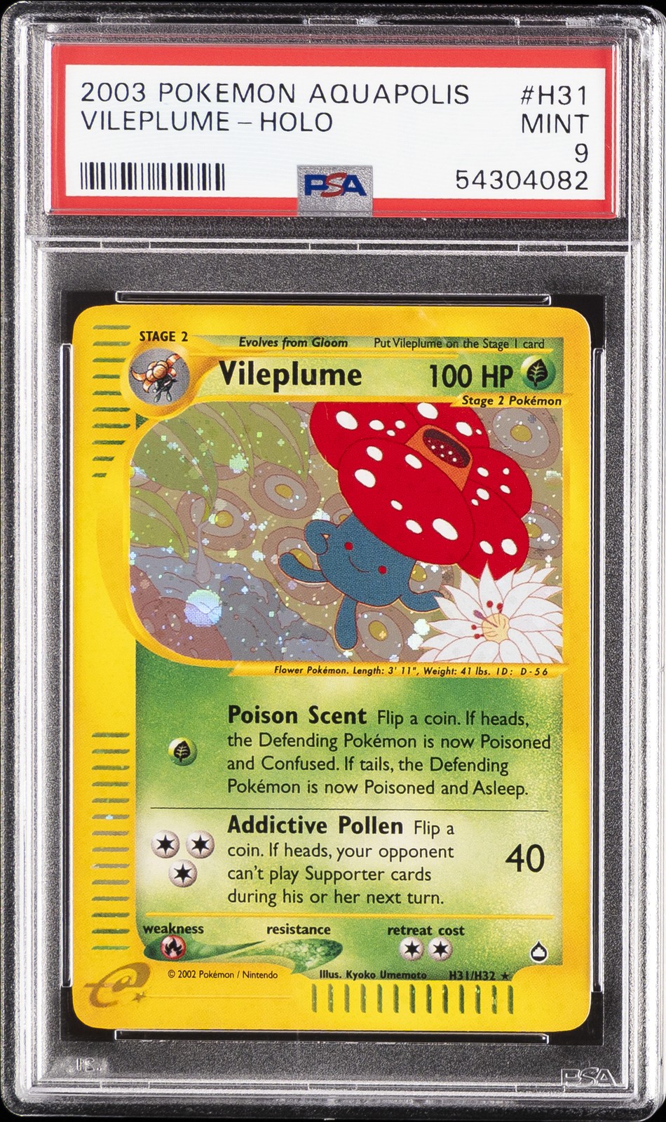 2003 Pokemon POKEMON AQUAPOLIS #H31 Vileplume-Holo front