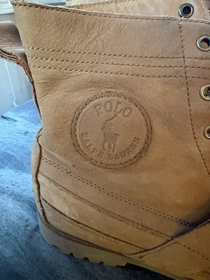 POLO Ralph Lauren Ranger Leather Lace Up Buckle Boots Men