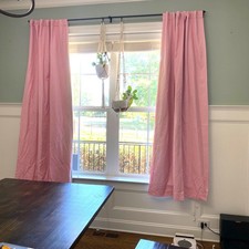 Pottery Barn Kids Pink Polka Dot Blackout Curtains 2 Panel 44x82 Hidden Tab Flaw