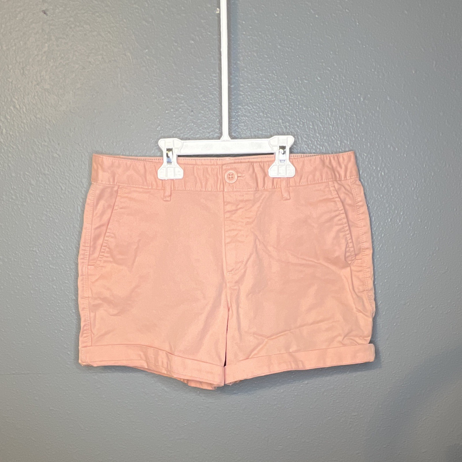 Eddie Bauer Legend Wash Stretch Women's Pink Chino Shorts 4 Slightly Curvy