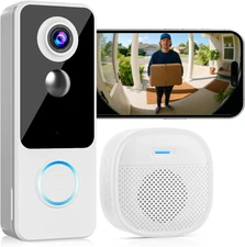Doorbell Camera Wireless,2K FHD Head-To-Toe Video, No Subscription,Two-Way Talk