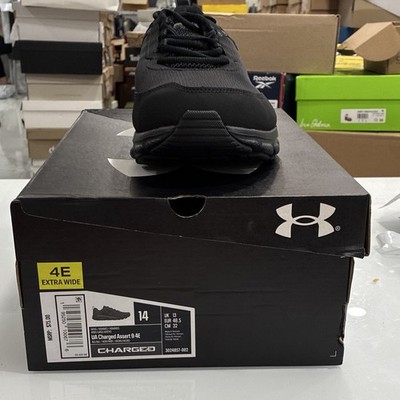 Under Armour Charged Assert 14 Men s 4E Extra Wide Triple Black Mesh 3024857-002