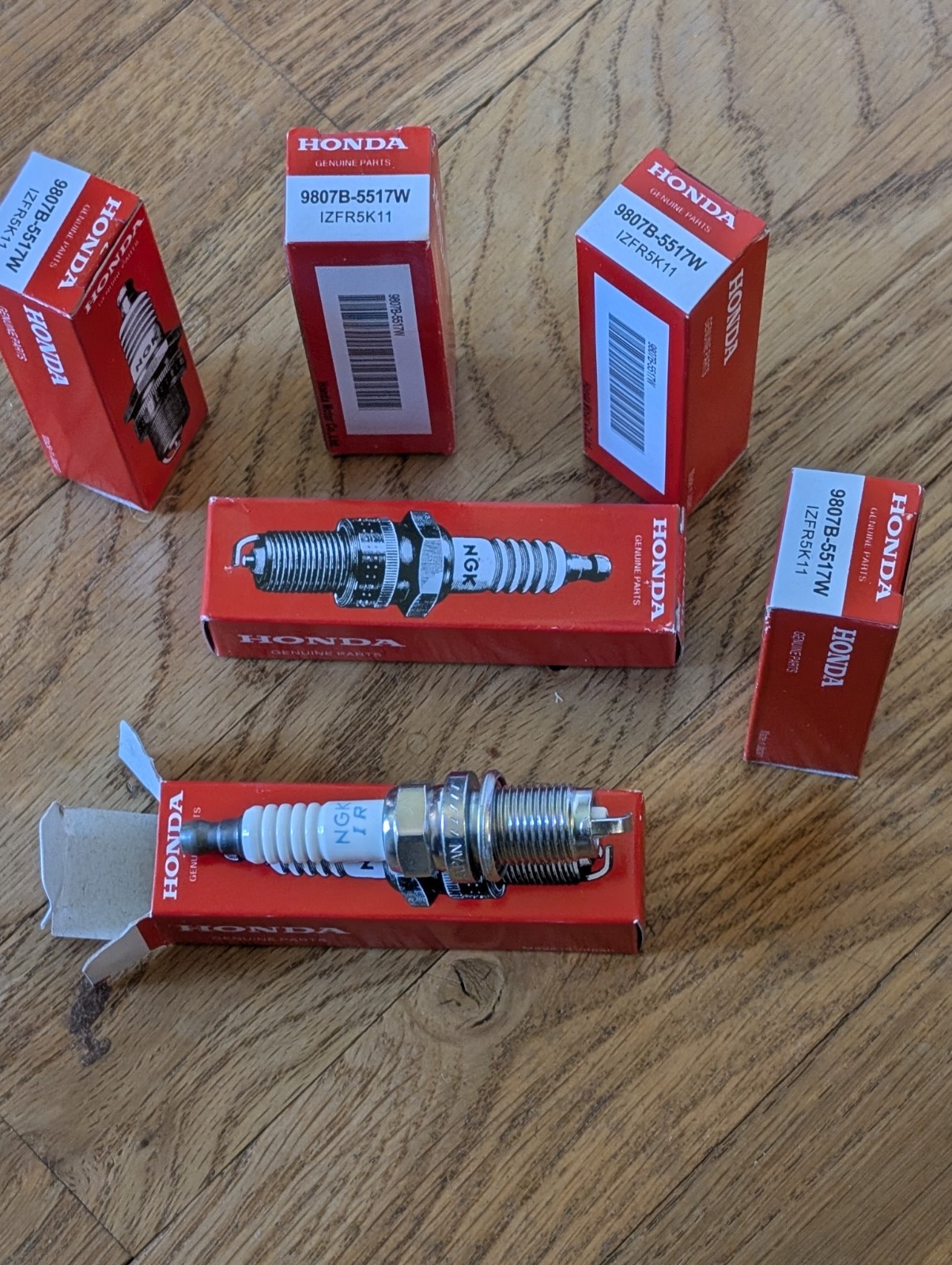 Honda Genuine Parts Laser Iridium Spark Plugs NGK IZFR5K11 - Pack of 6