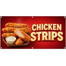 Chicken Strips Vinyl Banner Fried Chicken Tenders Sign Concession Stand