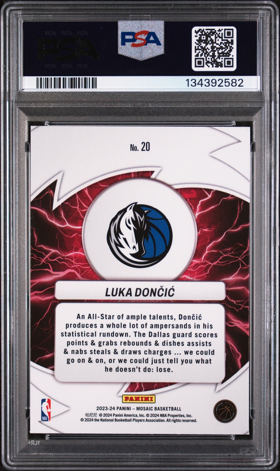 2023 PANINI MOSAIC THUNDER ROAD #20 LUKA DONCIC PSA 9 view 2