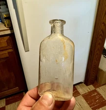 Upjohn Small Antique Base-Embossed Blown Medicine Bottle Kalamazoo MI 1890s Era