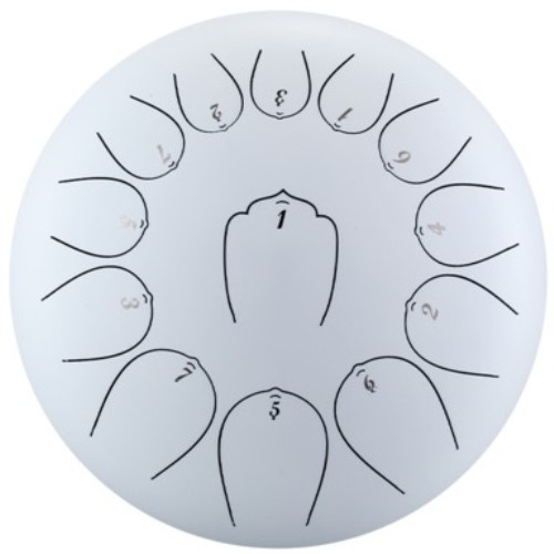 U-Turn TD12-13-EWH Elderflower White C-Dur Tongue Drum inkl. Zubehör | Neu