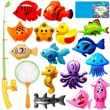 CozyBomB  Magnetic Fishing Toys Game Set for Kids  15 Fishes, Multicolor
