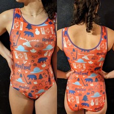 Plum Practicewear Gymnastics Leotard Montreal Red Orange Size CL