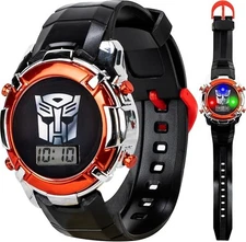 Transformers LCD Digital Watch for Kids - Iconic Autobot Design, Flashing LED "