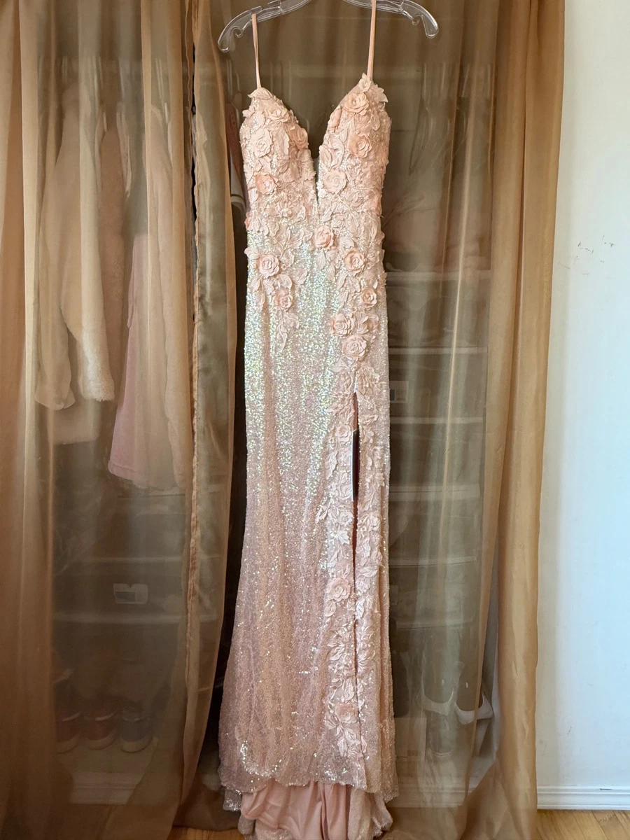 slim fit dress slacks Jovani 3675 Prom Long Spaghetti Straps Mermaid Gown Rose Gold
