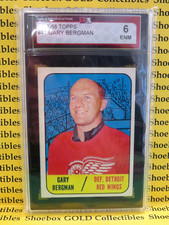 1967-68 Topps Card #47, GARY BERGMAN, Detroit Red Wings,  KSA 6 Graded