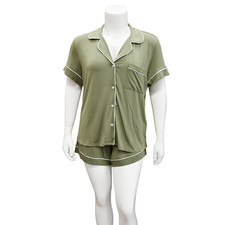 EBERJEY  Gisele Olive Relaxed Short 2PC PJ Set Size X-Large