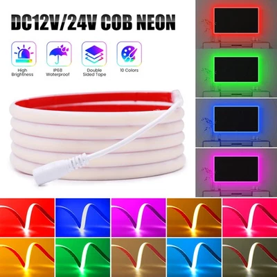 COB Neon LED Strip Flex Rope Light Waterproof 12V/24V Flexible Outdoor Lighting