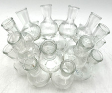 GLASS PROPAGATION STATION 18 CLEAR BUD VASE RING 9" ACROSS 5" TALL CLUSTER