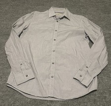 Burberry London Men  s 15 - 38 Black White Micro Plaid Button Cotton Dress Shirt