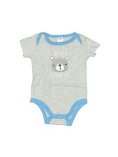 Baby Kiss Boys Gray Short Sleeve Bodysuit 3-6 Months