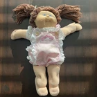 Cabbage Patch Kids Girl Doll Brown Hair Pink Outfit Signed Roberts Vintage