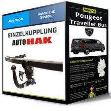 Abnehmbare Anhängerkupplung für PEUGEOT Traveller Bus 16- Typ V Auto Hak NEU