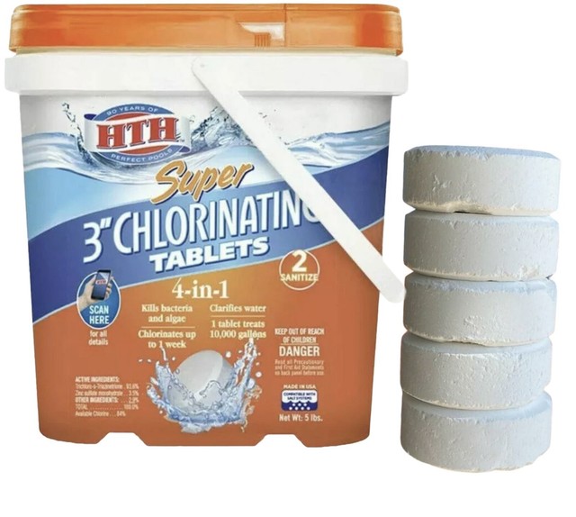 HTH Super 42034 3 inch Chlorine Tablets 25lbs for sale online eBay