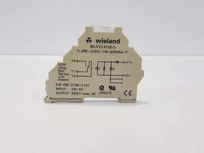 WIELAND FLARE-24DC-1W-250V6A-F COMPACT COUPLING RELAY MODULE 80.010.4100.0