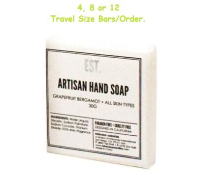 **4-12 Bars**  World Amenities Est. Artisan Soap Grapefruit Bergamot 1.1 oz bars