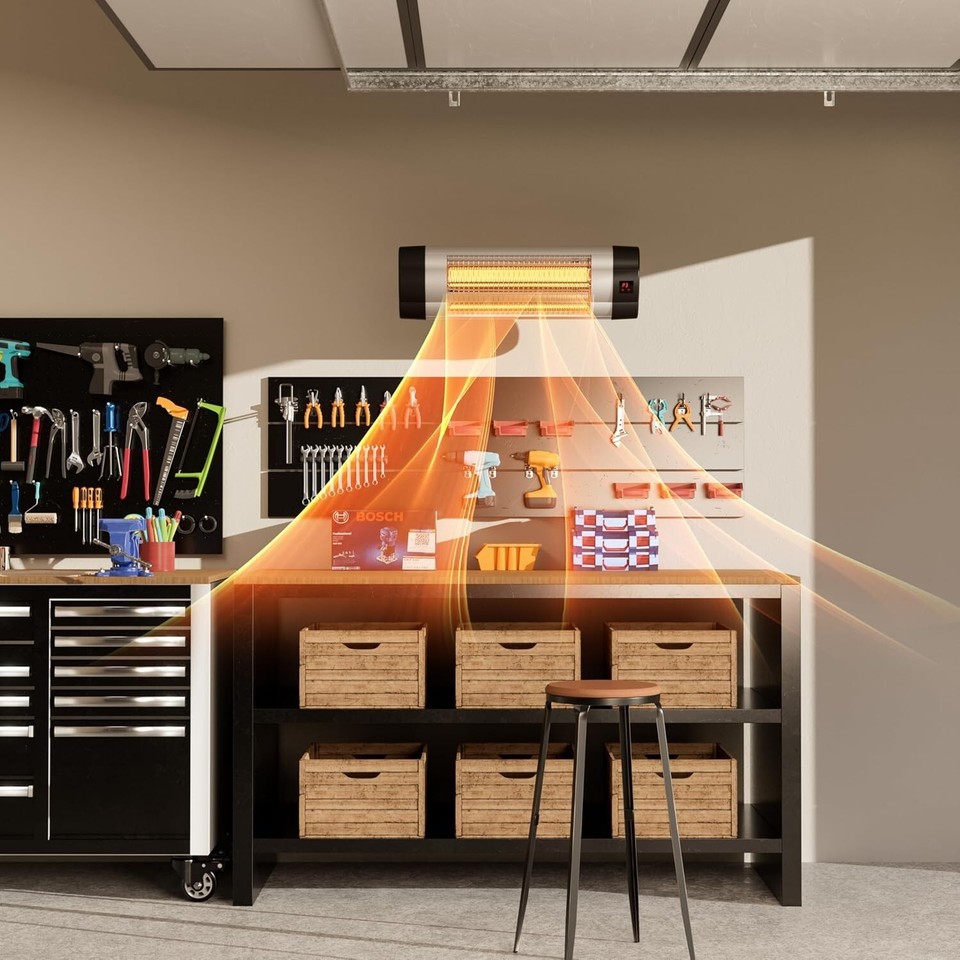 Outdoor Patio Heater, Wall Mounted Infrared Heater with 1 Seconds