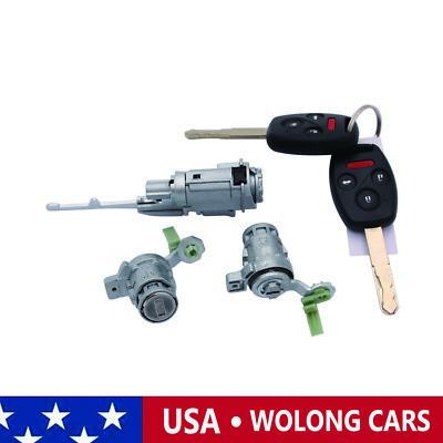 Door Lock Set Ignition Cylinder Fit for Honda CR-V 2002-2006 w/ Remote key Shell