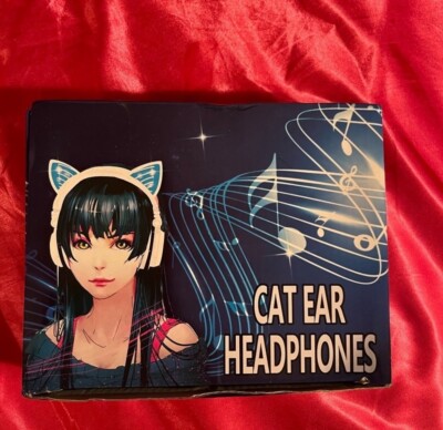 ONTA  Headphones with Cute LED Glowing Cat Ears,Foldable (Grayish)