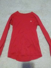 Women's T-shirt active wear Long Sleeve XS Quick Dry Layer Performance Red Top