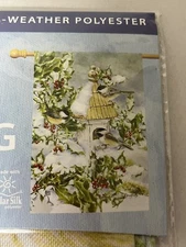 BREEZE ART - Chickadee Welcome/Christmas Flag - NEW With Tags 28”x40”