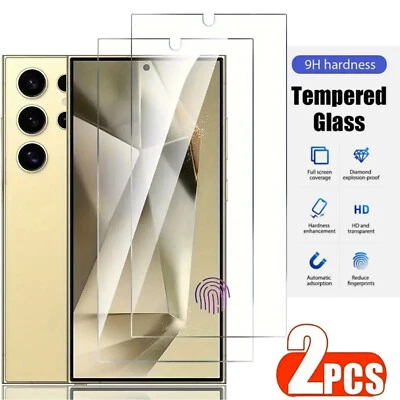 2 Pack Tempered Glass Screen Protector For Samsung Galaxy S25 Ultra S24 Plus S24