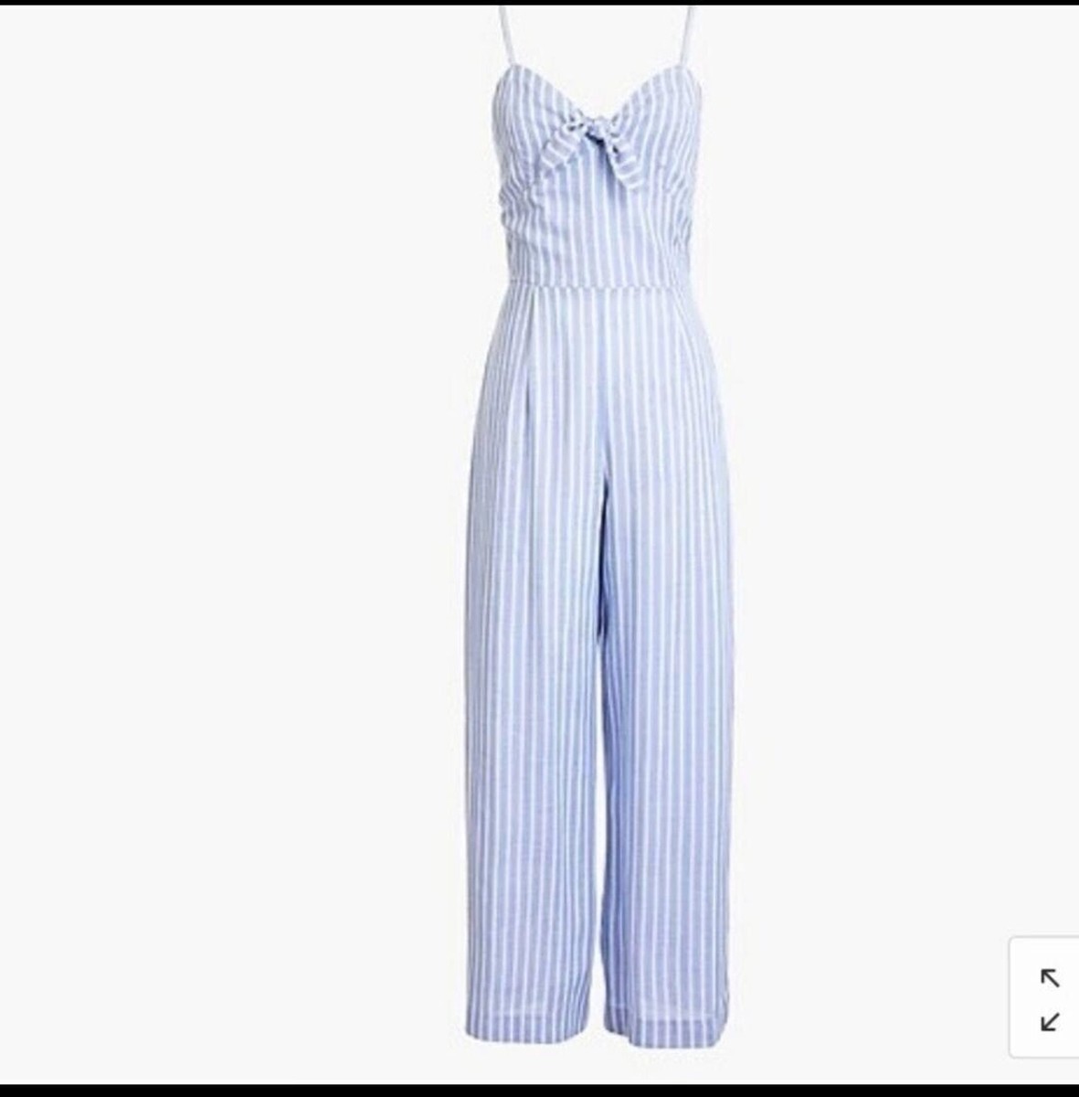 Crew Womens Striped Blue Pants 14 Plus Size Lined Jumpsuit Pantsuit New
