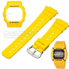 Genuine Casio G-Shock DW-5600P DW5600P Yellow Resin Watch Band  Bezel Set