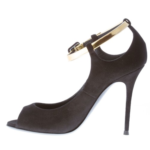 GIUSEPPE ZANOTTI damen schuhe Mistico black suede open toe ankle strap pump - Picture 5 of 7