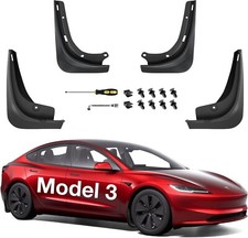 Tesla Model 3 Mud Flaps, No-Hole, ABS, 4-Piece Set, 2021-2023