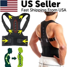 Men Women Magnetic Posture Corrector Adjustable Back Support Brace Belt