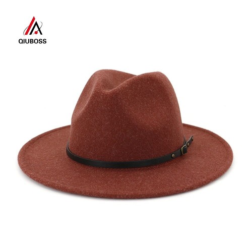 Wide Brim Wool Felt Fedora Hats 