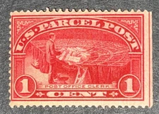TRAVELSTAMPS: 1913 US SCOTT #Q1 ,1c PARCEL POST, OFFICE CLERK , MINT, OG HINGED