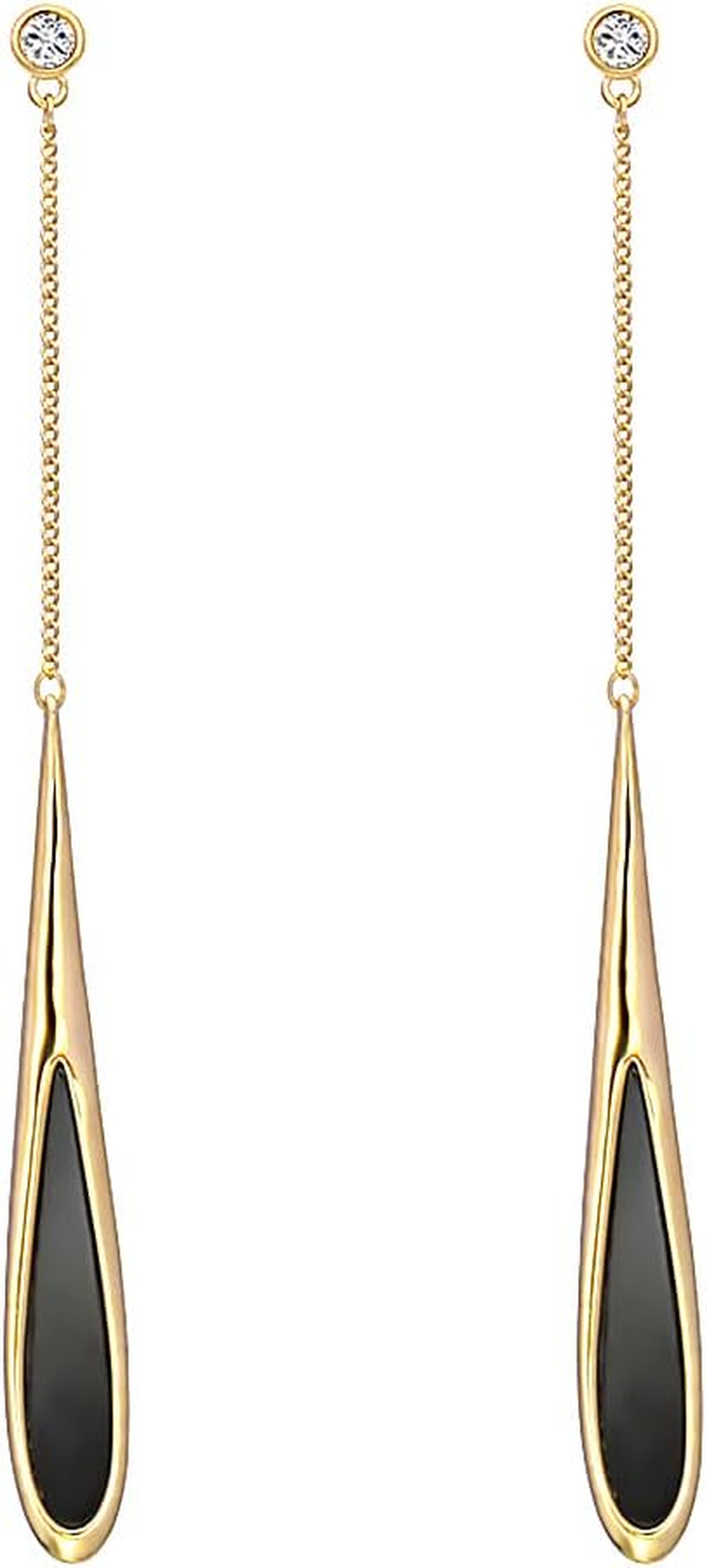 Waterdrop Gold Dangle Earrings for Women Trendy,Hypoallergenic Long Chain Drop E