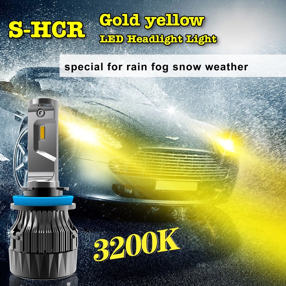 Alla Lighting 10000LM LED 9006 Driving Fog Light/Headlight High Beam Bulb YELLOW - Image 4 of 4