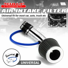 3" Cold Air Intake Filter Induction Kits Pipe Power Flow Hose System Cars Silver