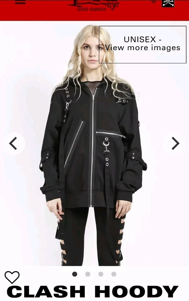 TRIPP NYC GOTH PUNK  ZIP JACKET BUCKLES CHAINS Size Small - Sold Out Clash Hoody - Image 3 of 4