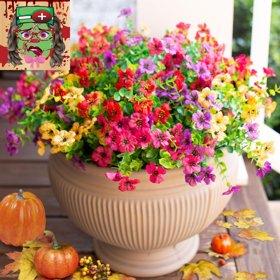 Artificial Faux Spring Plants Flowers for Outdoor Spring Summer