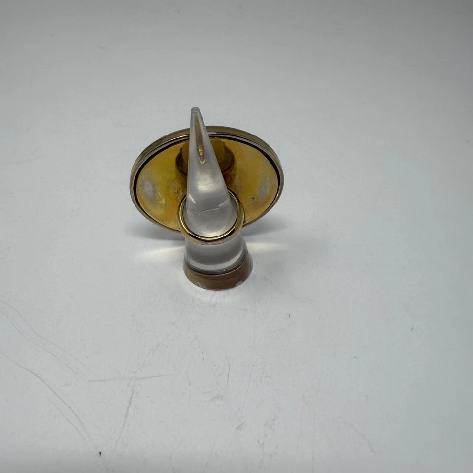 Anillo de cóctel House Of Harlow 1960 Sunburst chapado en oro cuero 5,5 Foto 3 de 4