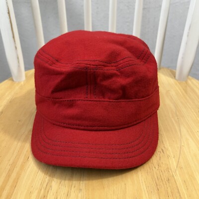 Goorin Bros Hat Men Small Red Wool Felt Blend Army Cadet Cap