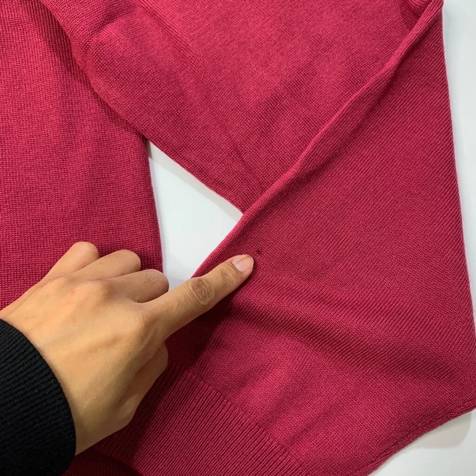 Callaway Polo Sweater Mens L Large Bordeaux Red Merino Wool Golf Collection - Image 4 of 4